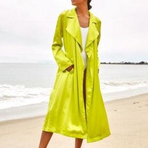 We Are Leone Tallulah Silk Trench Size S/M Acid Gr